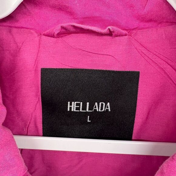 Woven Hot Pink Quilted Bomber Jacket, Size Large - Picture 5 of 11